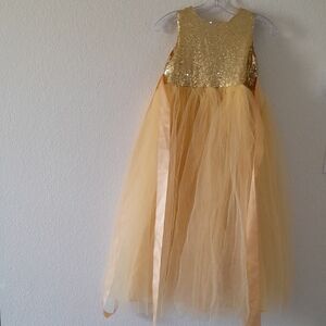 Gold Sequin and Tulle Dress NWOT
